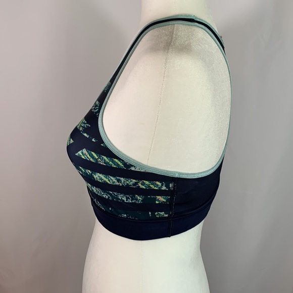 Under Armour Blue Striped Compression Sports Bra - Picture 3 of 7